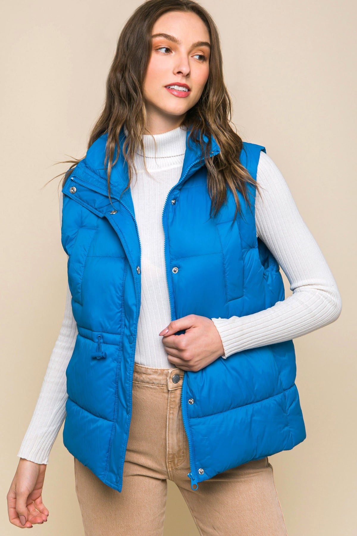 Womens Blue Puffer Vest