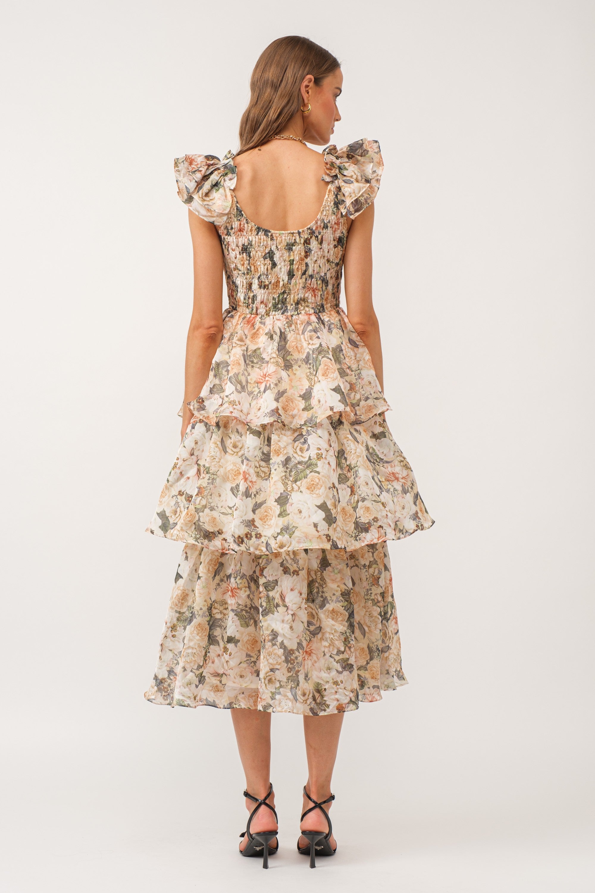 open lace back dress Theia Tia Off Shoulder Organza Gown main image 1