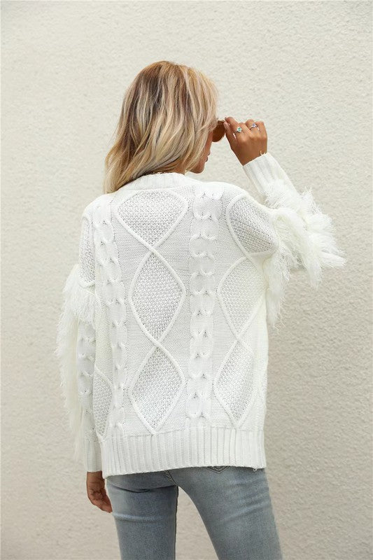Fringe Cable Pullover