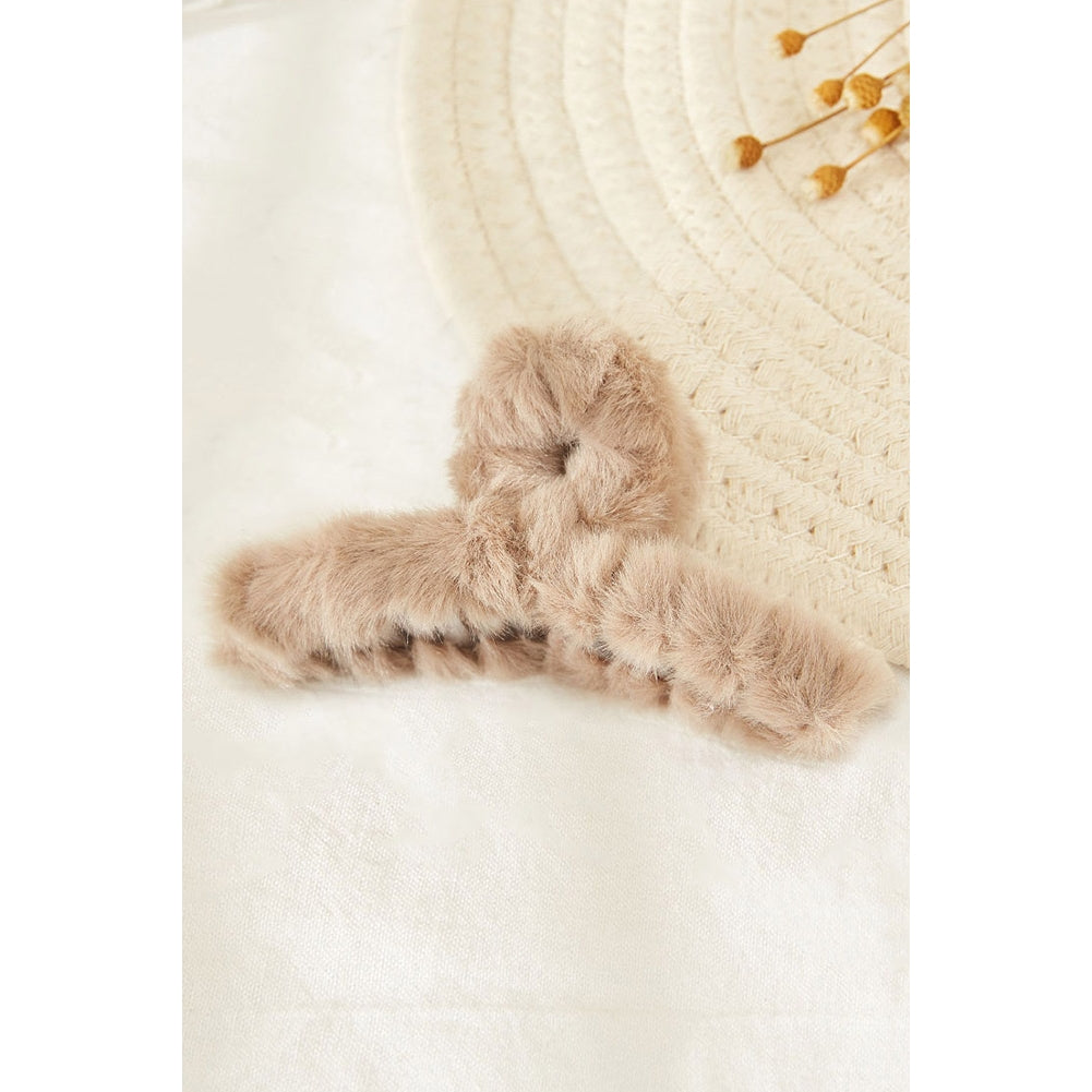 Fuzzy Claw Clip - Brown